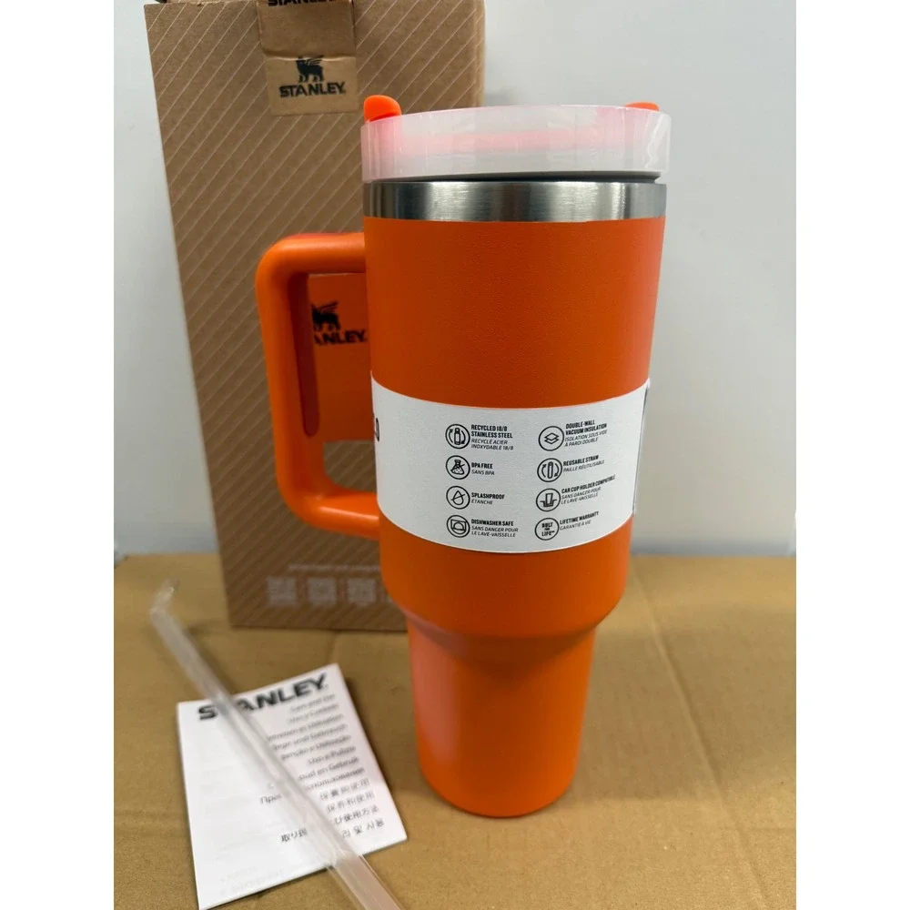 Stanley Quencher H2.0 FlowState Tumbler 40oz Insulated orange Cup New - Picture 7 of 9